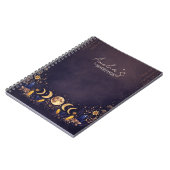 Carnet de notes Bleu Nuit et Or Phase Lunaire Céle (Côté gauche)