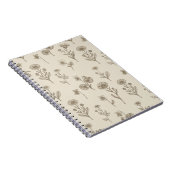 Carnet de notes botanique aux fleurs sauvages sépi (Côté Droit)