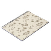 Carnet de notes botanique aux fleurs sauvages sépi (Côté gauche)