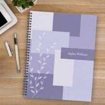 Carnet de notes botanique violet minimaliste
