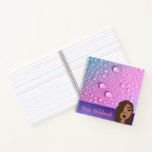 Carnet de notes carré rose et violet Raindrop (Intérieur)