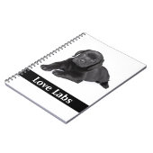 Carnet de notes chiot Labrador Retriever noir Love (Côté gauche)
