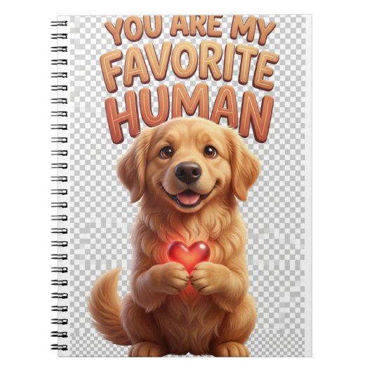 Carnet de notes Cœur de Golden Retriever (Devant)