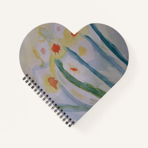 Carnet de notes Cœur de jonquilles abstraites