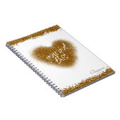 Carnet de notes cœur YOU GOT THIS Paillettes dorée (Côté Droit)
