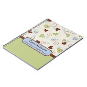 Carnet de notes coeurs gribouillés Lime et Cacao (Côté gauche)