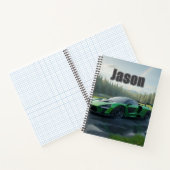 Carnet de notes Cool Car avec votre nom dessus (Intérieur)