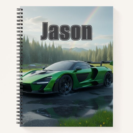 Carnet de notes Cool Car avec votre nom dessus (Devant)