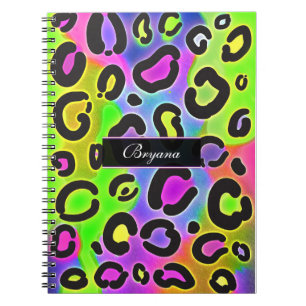 Carnet de notes couleur guépard léopard arc-en-cie