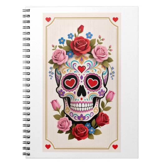 Carnet de notes Crâne Sucre de la Saint-Valentin (Devant)