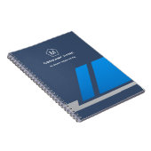 Carnet de notes d'affaires géométrique bleu modern (Côté Droit)