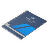 Carnet de notes d'affaires géométrique bleu modern (Côté gauche)