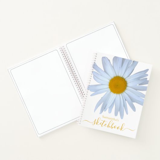 Carnet de notes Daisy Sketchbook White Yellow Scri (Intérieur)