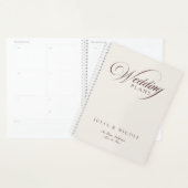 Carnet de notes de calligraphie marron ivoire clas (Devant avec enveloppe)