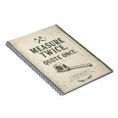 Carnet de notes de contractant Mesure deux fois De (Côté Droit)