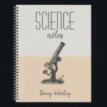 Carnet de notes de cours de sciences personnalisée<br><div class="desc">Un carnet en spirale scientifique pour vos notes de cours,  avec un microscope. Retour à l'école indispensable.</div>