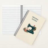 Carnet de Notes de Couture Vintage Sarcelle Machin (À l'intérieur)