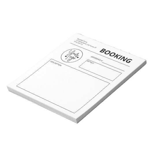 Carnet de notes de demande de réservation professi (Tourné)