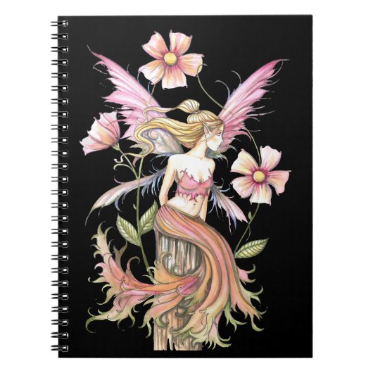 Carnet de notes de la fée à la fleur rose (Devant)
