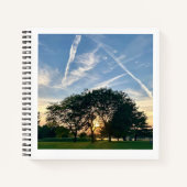 Carnet de notes de l'arbre du coucher de soleil du (Devant)
