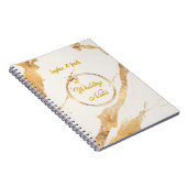 Carnet de notes de mariage élégant en marbre doré (Côté Droit)
