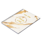 Carnet de notes de mariage élégant en marbre doré (Côté gauche)
