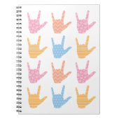 Carnet de notes de signes modelés en langue des si (Devant)