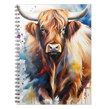 Carnet de notes de vache écossaise