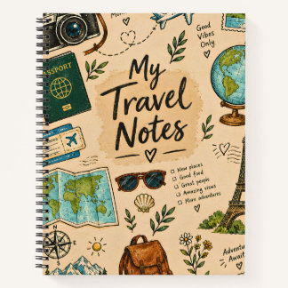 Carnet de notes de voyage personnalisé vintage à s