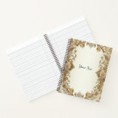 Carnet de notes décoratif fleurs blanches or (Intérieur)
