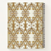 Carnet de notes décoratif fleurs blanches or (Dos)