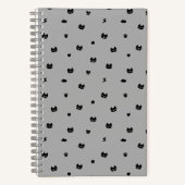 Carnet de notes doodle gris chat (Recto)