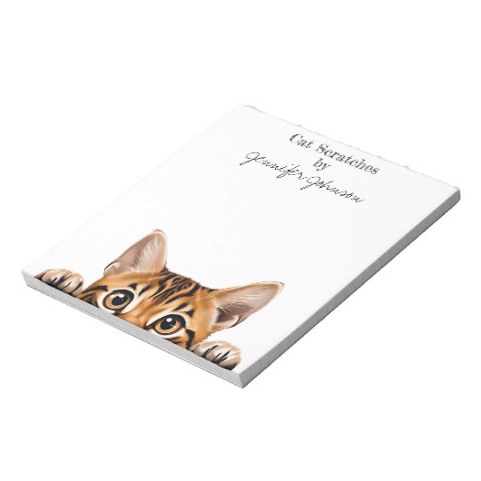 Carnet de notes drôle chat tigré tabby (Tourné)