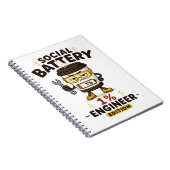 Carnet de notes drôle de l'ingénieur Batterie soci (Côté Droit)