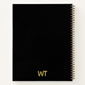 Carnet de notes du logo Initiales en or noir perso (Dos)