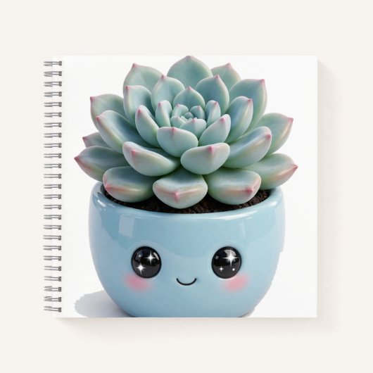 Carnet de notes Echeveria Kawaii Plante d'intérieu (Devant)