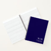 Carnet de notes élégant à monogramme bleu marine p (Intérieur)