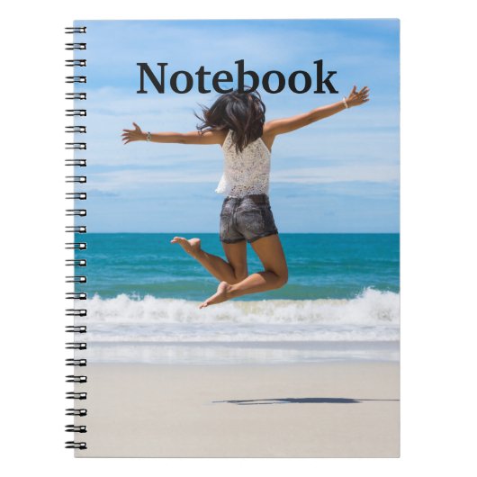 Carnet de notes élégant de la belle mer plage (Devant)