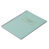 Carnet de notes élégant Monogramme Vert Or (Côté gauche)