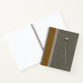 Carnet de notes en faux cuir vert olive atténué et (Intérieur)