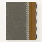 Carnet de notes en faux cuir vert olive atténué et (Dos)