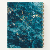 Carnet de notes en marbre bleu et or abstrait (Dos)