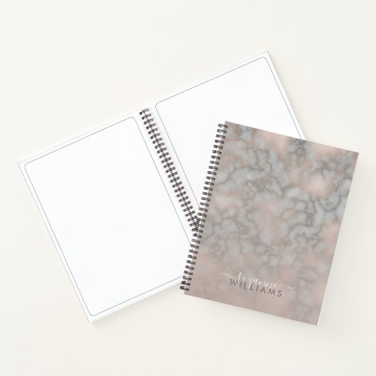 Carnet de notes en marbre gris et Rose (Intérieur)