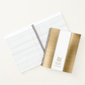 Carnet de notes en métal doré à personnaliser (Intérieur)