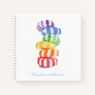 CARNET DE NOTES EN SPIRALE ARC-EN-CIEL 8,5x8,5 + T