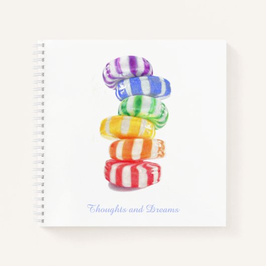 CARNET DE NOTES EN SPIRALE ARC-EN-CIEL 8,5x8,5 + T (Devant)