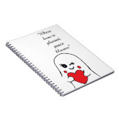 Carnet de notes en spirale avec citation d'amour d (Côté Droit)