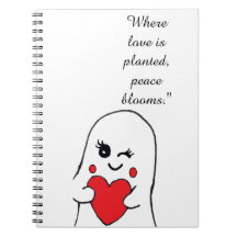 Carnet de notes en spirale avec citation d'amour d