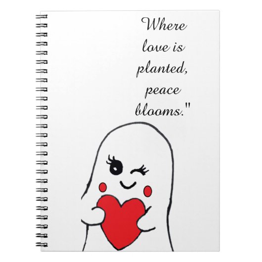 Carnet de notes en spirale avec citation d'amour d (Devant)