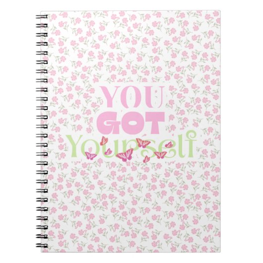 Carnet de notes en spirale de soins personnels mot (Devant)